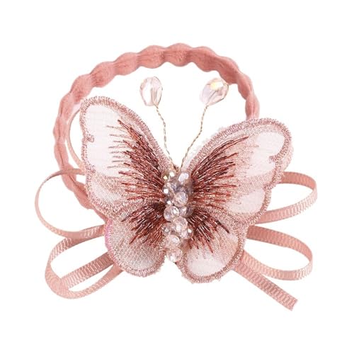 Elegante Mode Haar Zubehör Frauen Rose Blume Perle Strass Haarbänder Elastische Haar Seil Ring Scrunchies (Color : CB0086-F) von HXSCOO