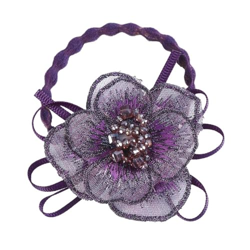 Haarschmuck Frauen Rose Blume Perle Strass Haarbänder elastische Haar Seil Ring Scrunchies (Color : CB0086-J) von HXSCOO