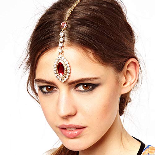 Haarschmuck Haarband Kopf Tanz zeigen indischer Schmuck Kopf Accessoires Bauchtanz Bohemian Boho Münzkopf Kette Haar (Color : 10) von HXSCOO