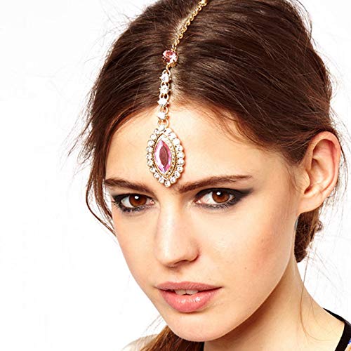 Haarschmuck Haarband Kopf Tanz zeigen indischer Schmuck Kopf Accessoires Bauchtanz Bohemian Boho Münzkopf Kette Haar (Color : 9) von HXSCOO