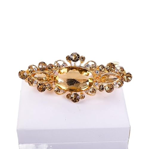 Kristall Blumen Haarnadel Mädchen Damen Hairwear Schmuck for Frauen Strass Legierung Haar Clip Party Haarspangen Blatt (Color : 30) von HXSCOO