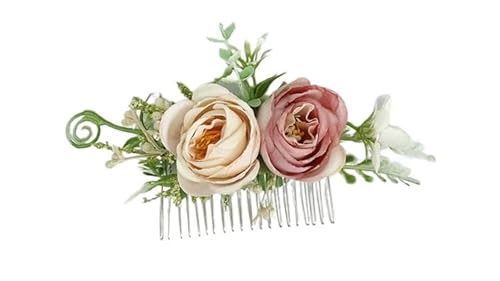 Romantic Headwear Flowers Comb Hair Accessories Bridesmaid Marriage Decorations (Color : 01) von HXSCOO