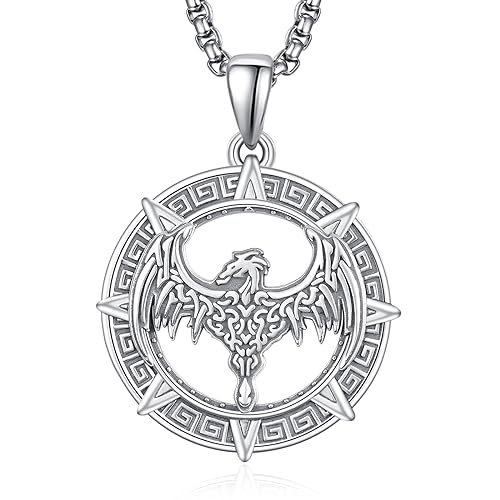 HXWZB Drachen Halskette für Männer Wikinger Drachen Anhänger Halskette keltische Drachen Halskette aus Sterlingsilber Herrenschmuck mit Drachen Charm im Punk Stil Geschenk für Männer Jungen und Väter von HXWZB