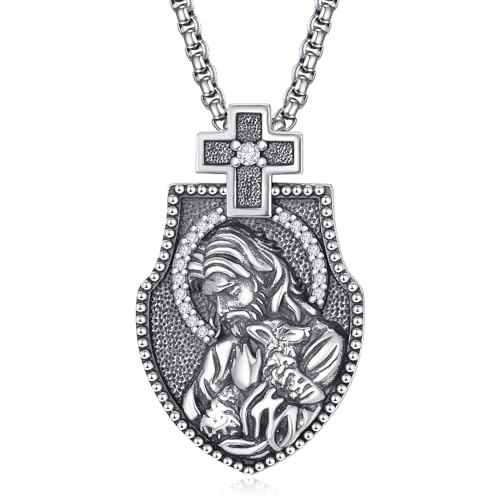 HXWZB Jesus Halskette für Männer Jesus Anhänger 925 Sterlingsilber Jesus christlicher Schmuck für Männer Frauen. HXWZB Jesus Halskette für Männer Jesus Anhänger 925 Sterlingsilber Jesus christlicher Schmuck für Männer Frauen. von HXWZB