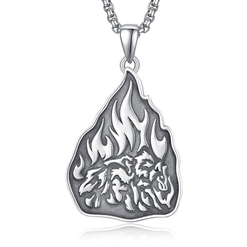 HXWZB Keltisches Halskette 925 Sterling Silber Keltisches Anhänger Keltisches Knoten Kette Keltisches Anhänger Amulett Schmuck für Herren Sohn Jungen Männer von HXWZB