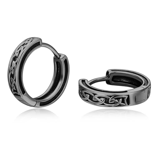 Vikingischer Keltischer Knoten Ohrstecker für Männer Schwarzer Vikingischer Nordischer Ohrstecker 925 Sterling Silber Vikingischer Ohrstecker für Frauen Männer von HXWZB