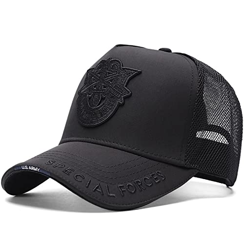 Cap Herren Erwachsene Sommer Sonnenhüte Männer Cool Hip Hop Snapback Truck Cap Big Plue Size Mesh Baseball Caps 55-60cm 60-65cm,Schwarz Schwarz,60-65cm von HXXCB