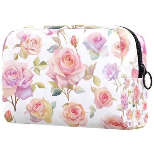 Kosmetiktasche Aquarell Blaue Haie Muster Reisekosmetiktasche Makeup Organizer Case Für Frauen von HXYWQA
