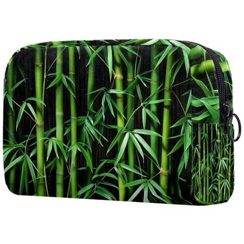 Kosmetiktasche Bambuswald Grüne Blätter Reisekosmetiktasche Makeup Organizer Case Für Frauen von HXYWQA