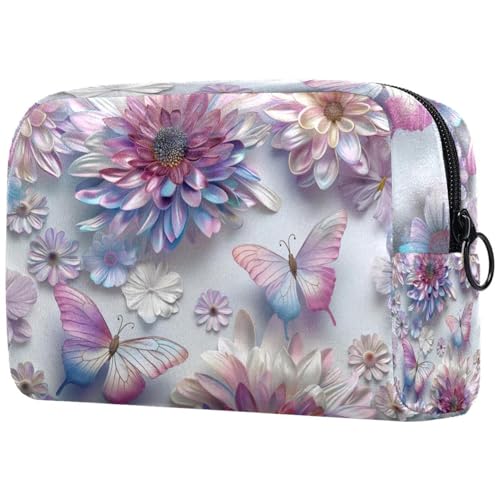 Kosmetiktasche Blumen Schmetterlinge Und Chrysanthemen Blumen Reisekosmetiktasche Makeup Organizer Case Für Frauen Kosmetiktasche Blumen Schmetterlinge Und Chrysanthemen Blumen Reisekosmetiktasche Makeup Organizer Case Für Frauen von HXYWQA