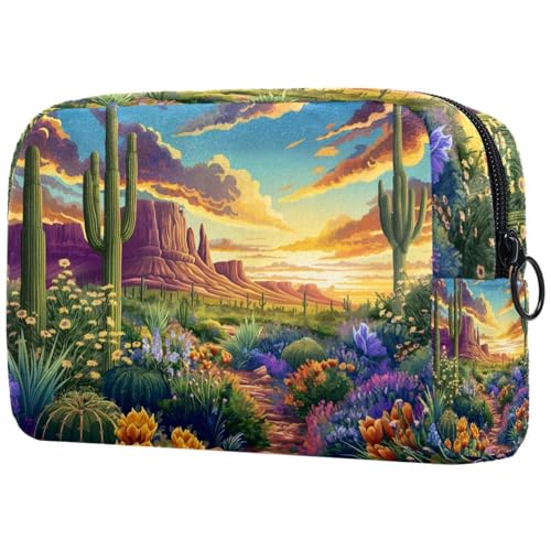 Kosmetiktasche Bunte Kaktusblüten Muster Reisekosmetiktasche Makeup Organizer Case Für Frauen Kosmetiktasche Bunte Kaktusblüten Muster Reisekosmetiktasche Makeup Organizer Case Für Frauen von HXYWQA