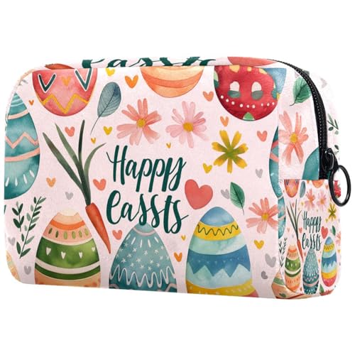 Kosmetiktasche Bunte Ostereier Frohe Ostern Reisekosmetiktasche Makeup Organizer Case Für Frauen von HXYWQA