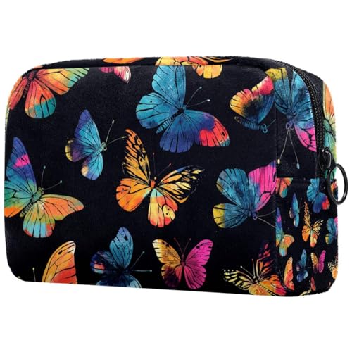 Kosmetiktasche Bunte Schmetterlinge Muster Reisekosmetiktasche Makeup Organizer Case Für Frauen Kosmetiktasche Bunte Schmetterlinge Muster Reisekosmetiktasche Makeup Organizer Case Für Frauen von HXYWQA