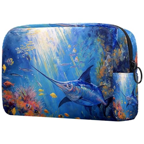 Kosmetiktasche Bunte Unterwasserfisch-Muster Reisekosmetiktasche Makeup Organizer Case Für Frauen Kosmetiktasche Bunte Unterwasserfisch-Muster Reisekosmetiktasche Makeup Organizer Case Für Frauen von HXYWQA
