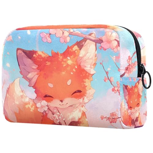 Kosmetiktasche Cherry Blossom Fox Reisekosmetiktasche Makeup Organizer Case Für Frauen Kosmetiktasche Cherry Blossom Fox Reisekosmetiktasche Makeup Organizer Case Für Frauen von HXYWQA