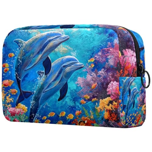 Kosmetiktasche Delphine Unterwassermalerei Reisekosmetiktasche Makeup Organizer Case Für Frauen Kosmetiktasche Delphine Unterwassermalerei Reisekosmetiktasche Makeup Organizer Case Für Frauen von HXYWQA