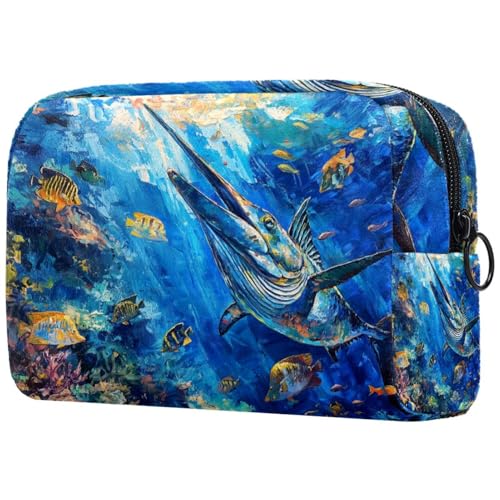 Kosmetiktasche Fisch Unterwasser Fischmuster Vibrant Reisekosmetiktasche Makeup Organizer Case Für Frauen Kosmetiktasche Fisch Unterwasser Fischmuster Vibrant Reisekosmetiktasche Makeup Organizer Case Für Frauen von HXYWQA
