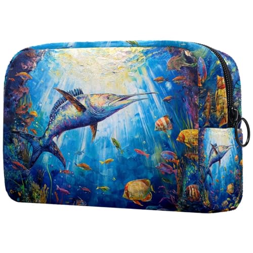 Kosmetiktasche Fisch Unterwasser Fischmuster Vibrant Reisekosmetiktasche Makeup Organizer Case Für Frauen Kosmetiktasche Fisch Unterwasser Fischmuster Vibrant Reisekosmetiktasche Makeup Organizer Case Für Frauen von HXYWQA