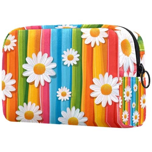 Kosmetiktasche Gänseblümchen In Regenbogenfarben Reisekosmetiktasche Makeup Organizer Case Für Frauen Kosmetiktasche Gänseblümchen In Regenbogenfarben Reisekosmetiktasche Makeup Organizer Case Für Frauen von HXYWQA