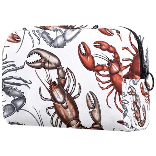Kosmetiktasche Hummer Shrimpskrabben Meeresfrüchte Reisekosmetiktasche Makeup Organizer Case Für Frauen Kosmetiktasche Hummer Shrimpskrabben Meeresfrüchte Reisekosmetiktasche Makeup Organizer Case Für Frauen von HXYWQA
