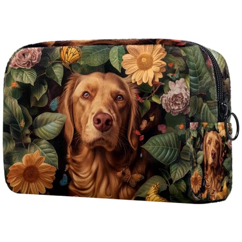 Kosmetiktasche Hundeblumen Und Schmetterlinge Reisekosmetiktasche Makeup Organizer Case Für Frauen Kosmetiktasche Hundeblumen Und Schmetterlinge Reisekosmetiktasche Makeup Organizer Case Für Frauen von HXYWQA