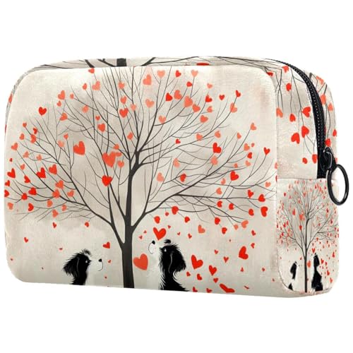 Kosmetiktasche Hundepaar Baum Reisekosmetiktasche Makeup Organizer Case Für Frauen Kosmetiktasche Hundepaar Baum Reisekosmetiktasche Makeup Organizer Case Für Frauen von HXYWQA