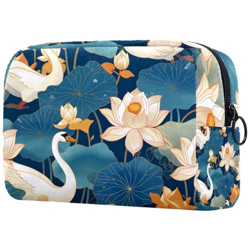 Kosmetiktasche Japanische Kraniche Schwäne Lotusblumen Reisekosmetiktasche Makeup Organizer Case Für Frauen Kosmetiktasche Japanische Kraniche Schwäne Lotusblumen Reisekosmetiktasche Makeup Organizer Case Für Frauen von HXYWQA