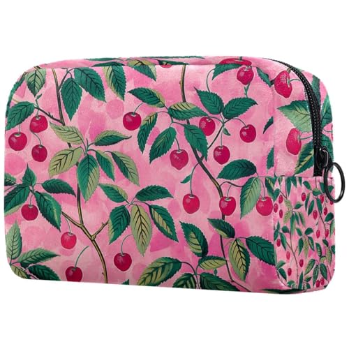 Kosmetiktasche Kirsche Muster Blätter Kirschen Reisekosmetiktasche Makeup Organizer Case Für Frauen Kosmetiktasche Kirsche Muster Blätter Kirschen Reisekosmetiktasche Makeup Organizer Case Für Frauen von HXYWQA