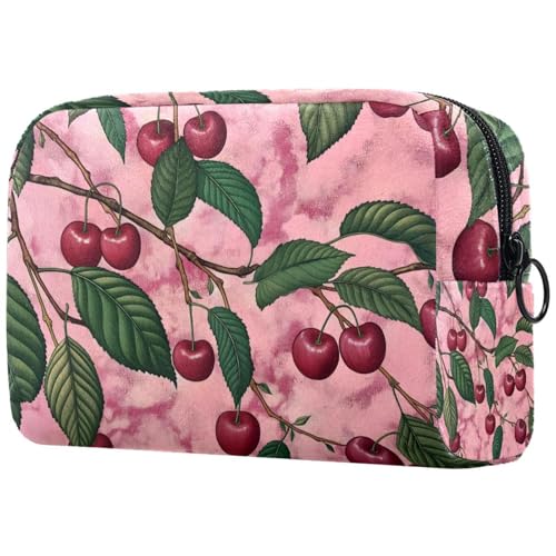 Kosmetiktasche Kirschmuster Blätter Kirschen Reisekosmetiktasche Makeup Organizer Case Für Frauen Kosmetiktasche Kirschmuster Blätter Kirschen Reisekosmetiktasche Makeup Organizer Case Für Frauen von HXYWQA