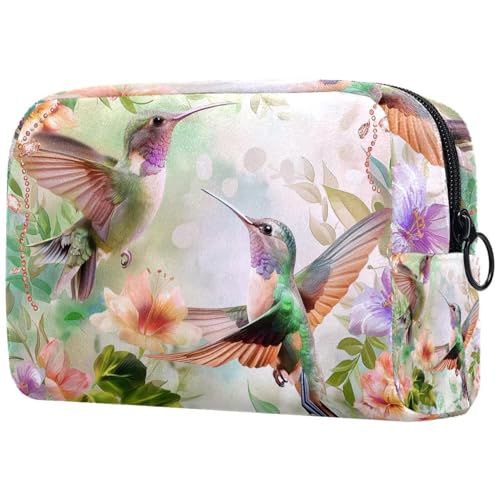 Kosmetiktasche Kolibris Rosa Blumen Reisekosmetiktasche Makeup Organizer Case Für Frauen von HXYWQA