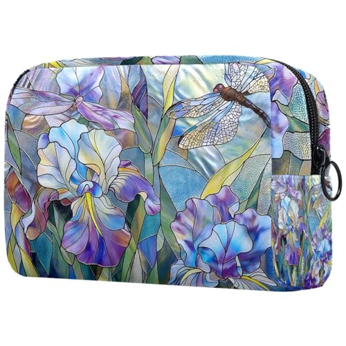Kosmetiktasche Libellen Und Irys Blume Reisekosmetiktasche Makeup Organizer Case Für Frauen von HXYWQA
