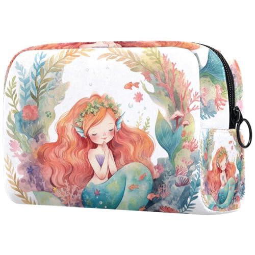Kosmetiktasche Mermaid Beautiful Floral Sea Wreath Reisekosmetiktasche Makeup Organizer Case Für Frauen Kosmetiktasche Mermaid Beautiful Floral Sea Wreath Reisekosmetiktasche Makeup Organizer Case Für Frauen von HXYWQA