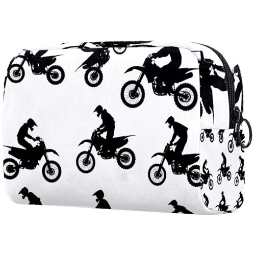 Kosmetiktasche Motocross Silhouetten Motorrad Reisekosmetiktasche Makeup Organizer Case Für Frauen Kosmetiktasche Motocross Silhouetten Motorrad Reisekosmetiktasche Makeup Organizer Case Für Frauen von HXYWQA