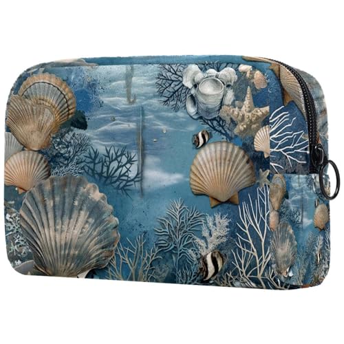 Kosmetiktasche Muschel-Meer-Muster Reisekosmetiktasche Makeup Organizer Case Für Frauen Kosmetiktasche Muschel-Meer-Muster Reisekosmetiktasche Makeup Organizer Case Für Frauen von HXYWQA