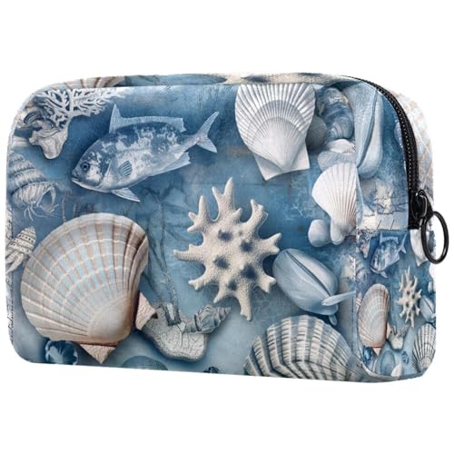 Kosmetiktasche Muschelmeer-Muster Reisekosmetiktasche Makeup Organizer Case Für Frauen Kosmetiktasche Muschelmeer-Muster Reisekosmetiktasche Makeup Organizer Case Für Frauen von HXYWQA