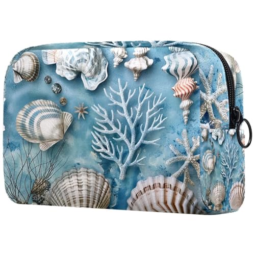 Kosmetiktasche Muschelmeer-Muster Reisekosmetiktasche Makeup Organizer Case Für Frauen Kosmetiktasche Muschelmeer-Muster Reisekosmetiktasche Makeup Organizer Case Für Frauen von HXYWQA