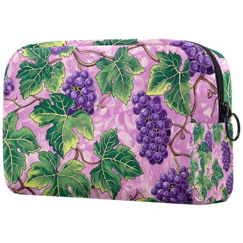 Kosmetiktasche Muster Aus Trauben Und Blättern Reisekosmetiktasche Makeup Organizer Case Für Frauen von HXYWQA