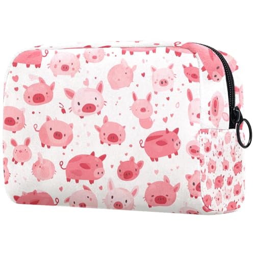 Kosmetiktasche Niedliche Rosa Schweineblumenmuster Reisekosmetiktasche Makeup Organizer Case Für Frauen Kosmetiktasche Niedliche Rosa Schweineblumenmuster Reisekosmetiktasche Makeup Organizer Case Für Frauen von HXYWQA
