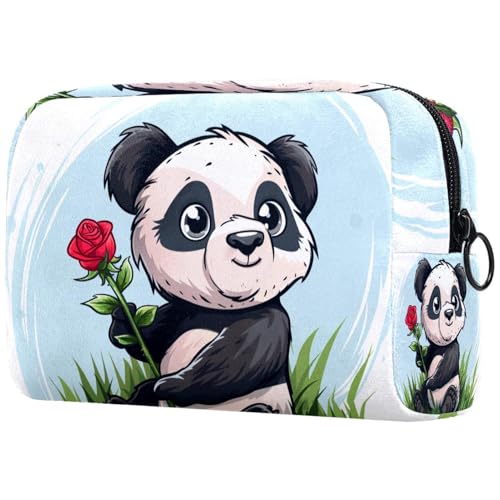Kosmetiktasche Niedlicher Panda Mit Rosenblüte Reisekosmetiktasche Makeup Organizer Case Für Frauen Kosmetiktasche Niedlicher Panda Mit Rosenblüte Reisekosmetiktasche Makeup Organizer Case Für Frauen von HXYWQA