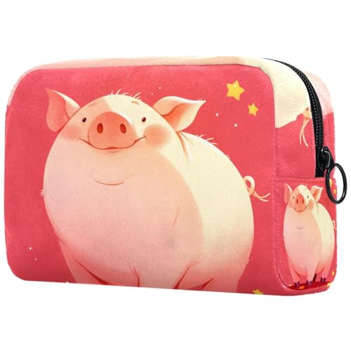 Kosmetiktasche Niedliches Schwein Mit Sternen Reisekosmetiktasche Makeup Organizer Case Für Frauen von HXYWQA