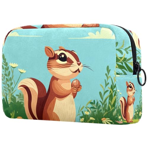 Kosmetiktasche Niedliches Streifenhörnchen Tier Reisekosmetiktasche Makeup Organizer Case Für Frauen von HXYWQA