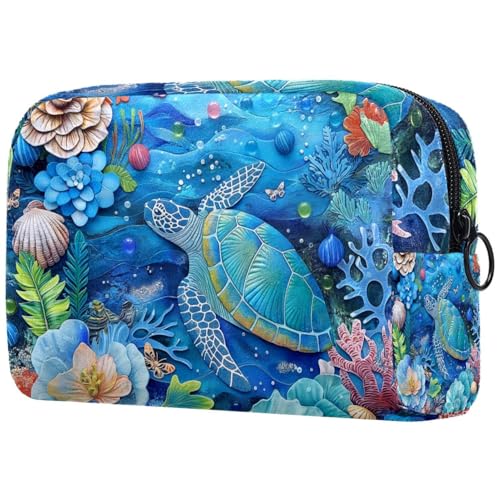 Kosmetiktasche Ocean Turtle Blau Muster Reisekosmetiktasche Makeup Organizer Case Für Frauen Kosmetiktasche Ocean Turtle Blau Muster Reisekosmetiktasche Makeup Organizer Case Für Frauen von HXYWQA