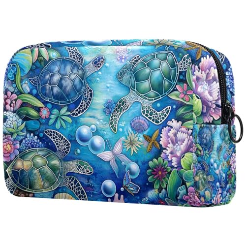Kosmetiktasche Ocean Turtle Blau Muster Reisekosmetiktasche Makeup Organizer Case Für Frauen Kosmetiktasche Ocean Turtle Blau Muster Reisekosmetiktasche Makeup Organizer Case Für Frauen von HXYWQA