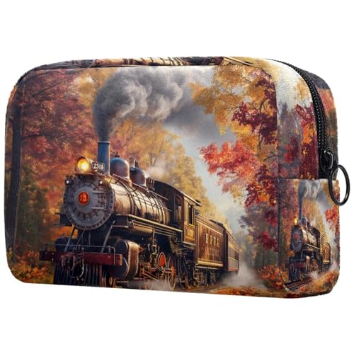 Kosmetiktasche Oldtimer-Dampfzug Reisekosmetiktasche Makeup Organizer Case Für Frauen Kosmetiktasche Oldtimer-Dampfzug Reisekosmetiktasche Makeup Organizer Case Für Frauen von HXYWQA