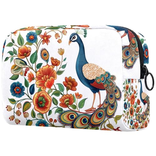 Kosmetiktasche Pfauenvogel Mit Blumen Reisekosmetiktasche Makeup Organizer Case Für Frauen Kosmetiktasche Pfauenvogel Mit Blumen Reisekosmetiktasche Makeup Organizer Case Für Frauen von HXYWQA