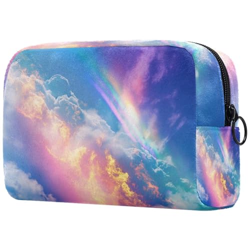 Kosmetiktasche Regenbogen Blauer Himmel Wolken Reisekosmetiktasche Makeup Organizer Case Für Frauen Kosmetiktasche Regenbogen Blauer Himmel Wolken Reisekosmetiktasche Makeup Organizer Case Für Frauen von HXYWQA
