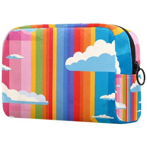 Kosmetiktasche Regenbogenstreifen Wolken-Print Reisekosmetiktasche Makeup Organizer Case Für Frauen Kosmetiktasche Regenbogenstreifen Wolken-Print Reisekosmetiktasche Makeup Organizer Case Für Frauen von HXYWQA