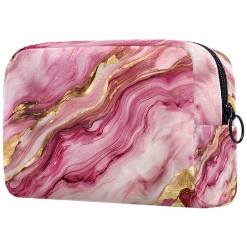 Kosmetiktasche Rosa Und Goldene Marmorierung Reisekosmetiktasche Makeup Organizer Case Für Frauen Kosmetiktasche Rosa Und Goldene Marmorierung Reisekosmetiktasche Makeup Organizer Case Für Frauen von HXYWQA