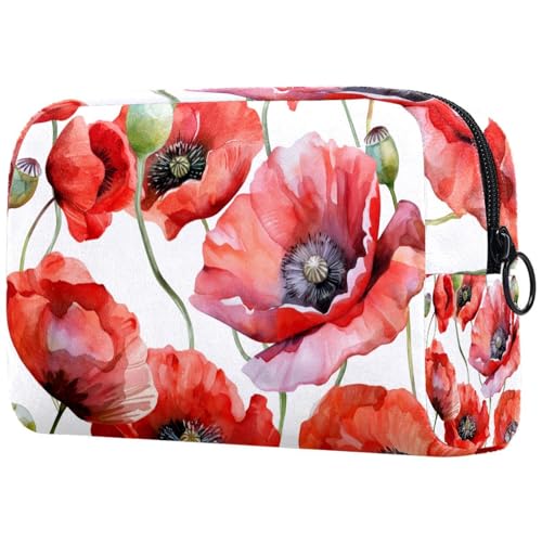 Kosmetiktasche Rote Mohnblumen Reisekosmetiktasche Makeup Organizer Case Für Frauen Kosmetiktasche Rote Mohnblumen Reisekosmetiktasche Makeup Organizer Case Für Frauen von HXYWQA