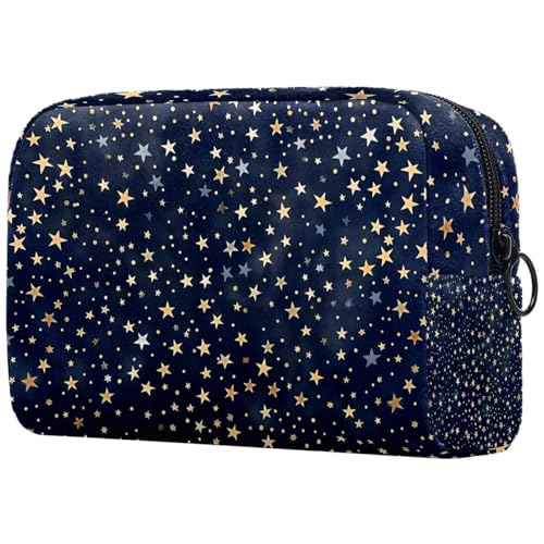 Kosmetiktasche Sterne Marineblau Gemustert Reisekosmetiktasche Makeup Organizer Case Für Frauen von HXYWQA